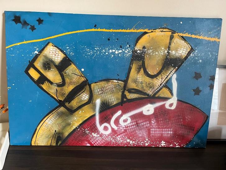 Schilderij toegeschreven aan Herman Brood., Antiek en Kunst, Kunst | Schilderijen | Modern, Ophalen