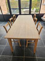 Eiken eettafel met 6 stoelen., Huis en Inrichting, Tafels | Eettafels, Ophalen