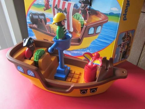 PLAYMOBIL 1-2-3 Piratenschip 9118, Kinderen en Baby's, Speelgoed | Playmobil, Zo goed als nieuw, Complete set, Ophalen of Verzenden