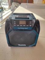 Makita DMR203 bluetooth speaker incl. 5Ah batterij, Ophalen, Zo goed als nieuw, 60 tot 120 watt, Front, Rear of Stereo speakers