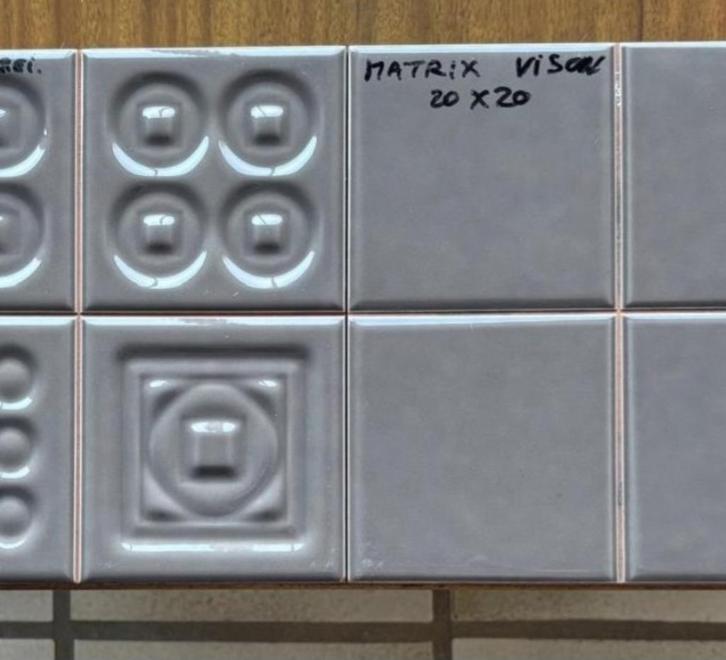 20X20 GRIJS AARDEWERK EN DECOR, Doe-het-zelf en Bouw, Tegels, Nieuw, Wandtegels, Keramiek, 20 tot 40 cm, 20 tot 40 cm, 10 m² of meer