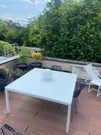 Tuintafel wit Bristol glazen blad, Tuin en Terras, Tuintafels, Ophalen, Zo goed als nieuw, Vierkant, Overige materialen