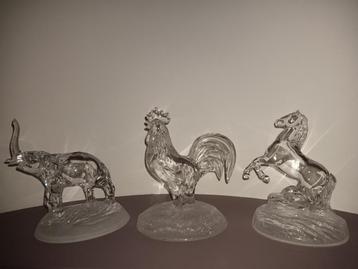 Cristal d'Arques Éléphant, paon, poisson, hibou, cheval, ois, Enlèvement ou Envoi