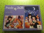 Puzzel Aladinn 2x26 stukken, Ophalen of Verzenden, Minder dan 500 stukjes, Zo goed als nieuw, Legpuzzel