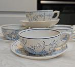 Set de 4 sacs (n 2) et 4 assiettes Boch Copenhague, Enlèvement ou Envoi, Utilisé, Tasse(s) et/ou soucoupe(s)