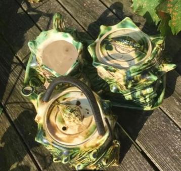 Vintage fifties Japanse theeset in groene schelpvorm beschikbaar voor biedingen