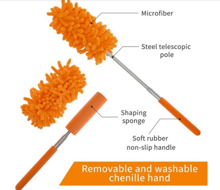 Uitschuifbare Microfiber stofdoek-Borstel - Nieuw!, Huis en Inrichting, Schoonmaakartikelen, Bezem of Borstel, Ophalen of Verzenden