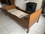 Eiken eenpersoonsbed met instelbare lattoflex, Eiken bed, 90 cm, Ophalen of Verzenden, Eenpersoons