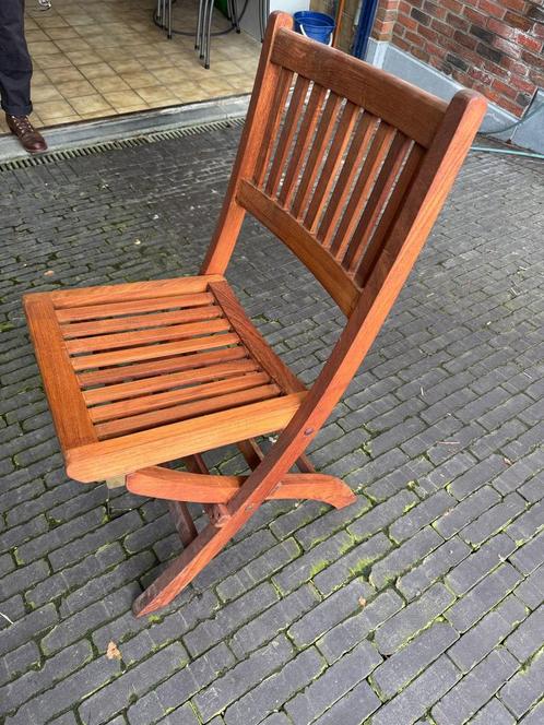 Teakhouten klapstoelen  (5x), Tuin en Terras, Tuinstoelen, Zo goed als nieuw, Inklapbaar, Ophalen