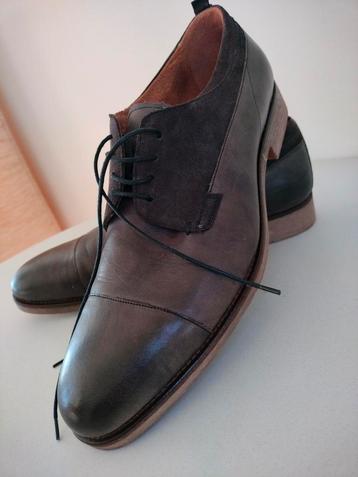 Kickers T45 leder+suède grijs-bruin als nieuw beschikbaar voor biedingen