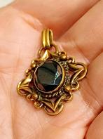 Antiek rouwjuweel, onyx hanger, Ophalen of Verzenden