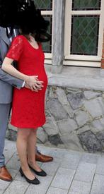 Robe de mariée personnalisée (XS) - 8 mois enceinte, Comme neuf, Mia Monta maatwerk, Rouge, Enlèvement ou Envoi