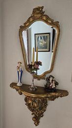 Antieke spiegel met wandtafel, Antiek en Kunst, Ophalen, Overige vormen, Minder dan 50 cm, Minder dan 100 cm