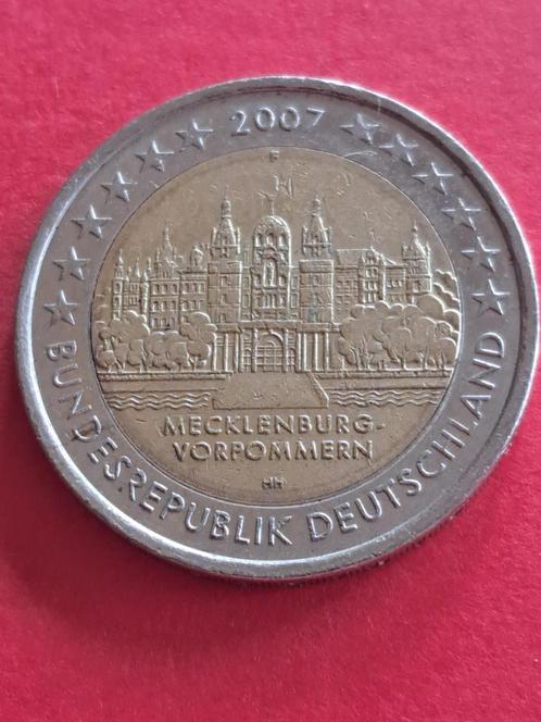 2007 Allemagne 2 euro F Stuttgart Mecklembourg-Poméranie, Timbres & Monnaies, Monnaies | Europe | Monnaies euro, Monnaie en vrac
