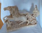 Romeinse strijdwagen met 2 paarden en centurion, Antiek en Kunst, Kunst | Beelden en Houtsnijwerken, Ophalen