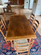 Eiken Tafel met 6 stoelen, Huis en Inrichting, Complete eetkamers, 4 tot 6 stoelen, Ophalen of Verzenden, Zo goed als nieuw