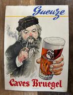 Reclamebord Geuze Caves Breughel 1966, Ophalen of Verzenden, Gebruikt, Reclamebord, Plaat of Schild, Overige merken