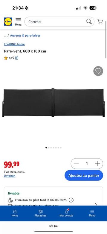 Paravent Lidl neuf, Enlèvement, Comme neuf