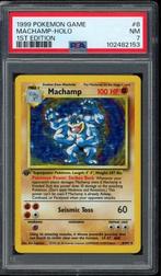 Machamp Holo 1st Edition PSA 7 - 8/102 - Base Set 1999, Hobby en Vrije tijd, Verzenden, Zo goed als nieuw, Losse kaart, Foil