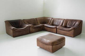 Salon modulaire Vintage De Sede DS-46 + fauteuil avec tabour, Enlèvement, Utilisé, Cuir, Vintage mid-century