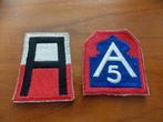 Patchs originaux de l'armée américaine ww2 1ère et 5ème armé, Emblème ou Badge, Armée de terre, Enlèvement ou Envoi
