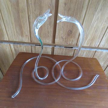 Couple de serpents Cobra en verre d'art vintage de Murano, Enlèvement
