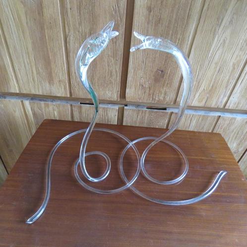 Vintage Murano Art Glass koppel Slangen Cobra, Antiek en Kunst, Curiosa en Brocante, Ophalen
