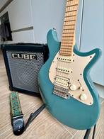 Ik LAG Jet JV200 Antique Blue & Roland Cube, Muziek en Instrumenten, Snaarinstrumenten | Gitaren | Elektrisch, Ophalen, Zo goed als nieuw