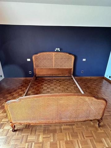 Rotan bed te koop, Brun, Enlèvement, Utilisé, 200 cm
