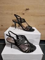Escarpins ouverts, noirs satinés/strass sur le dessus 39, Autre, Pumps, Zwart, Ophalen of Verzenden