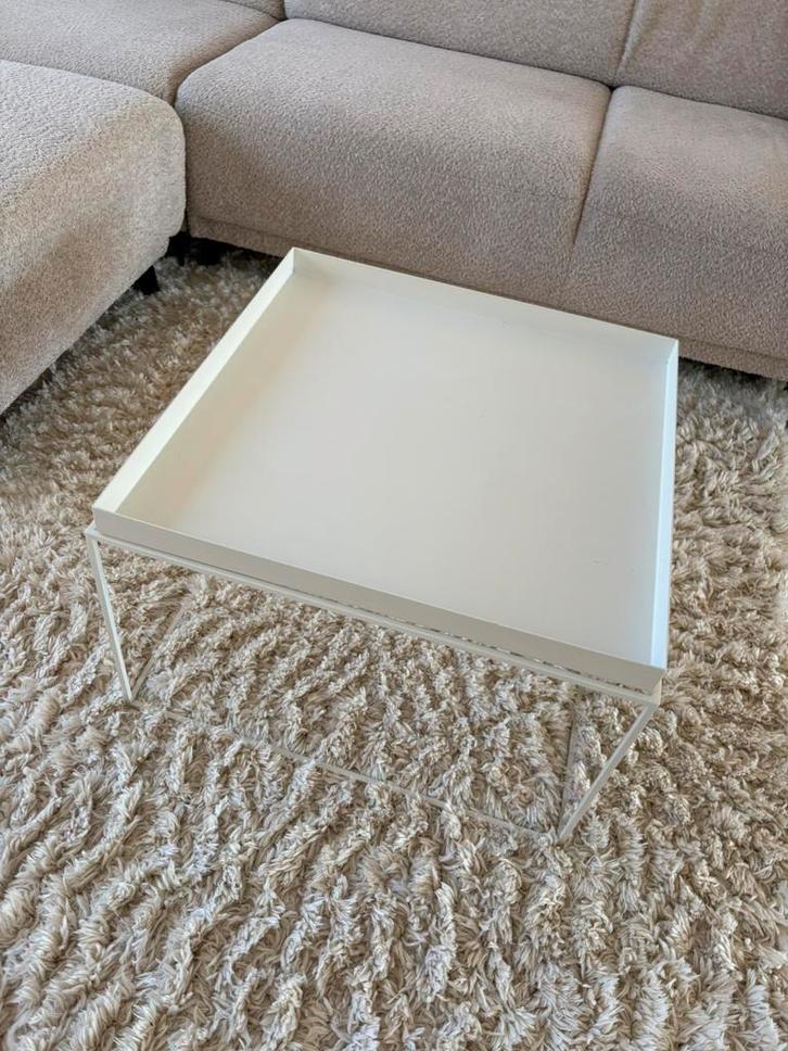Hay tray salontafel wit 60x60cm, Huis en Inrichting, Tafels | Salontafels, Gebruikt, 50 tot 100 cm, 50 tot 100 cm, Vierkant, Metaal