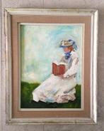 Lezend meisje in het gras, naar een impressionist ?, Ophalen of Verzenden