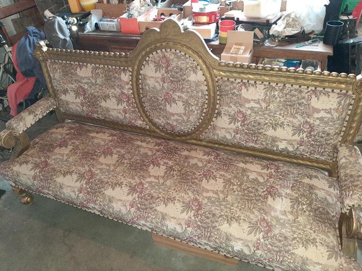 Grande banquette Louis XVI, Antiquités & Art, Antiquités | Meubles | Chaises & Canapés, Enlèvement