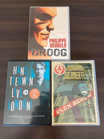 3 DVD’s Nederlandstalige cabaretiers  beschikbaar voor biedingen