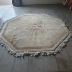 Tapis chinois en laine noué à la main - octogone - Ø 235 cm, Enlèvement, Utilisé, Crème, Rond