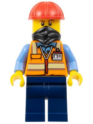 Lego figuur Bdp059 Construction Worker / F1-3, Ophalen of Verzenden, Zo goed als nieuw, Losse stenen, Lego