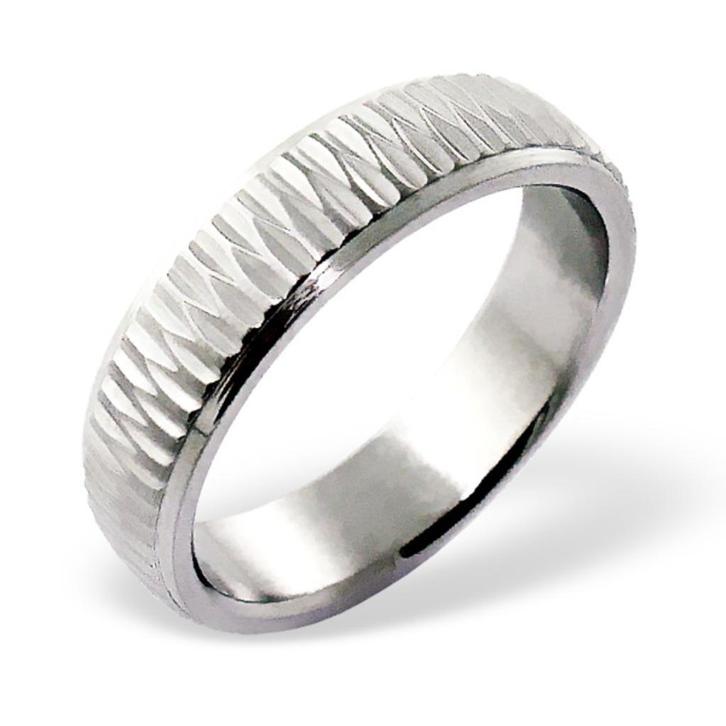 Herenring in edelstaal - 6 mm, Handtassen en Accessoires, Ringen, Nieuw, Heer, Zilver, IJzer of Staal, Ophalen of Verzenden