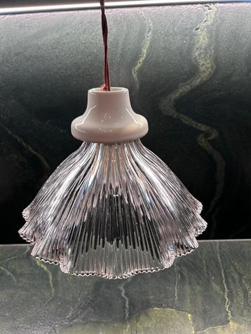 Lampe suspendue en verre en forme de tulipe rétro, Moins de 50 cm, Verre, Enlèvement, Utilisé