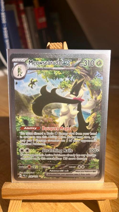 Meowscarada ex #256, Hobby en Vrije tijd, Verzamelkaartspellen | Pokémon, Zo goed als nieuw, Ophalen of Verzenden
