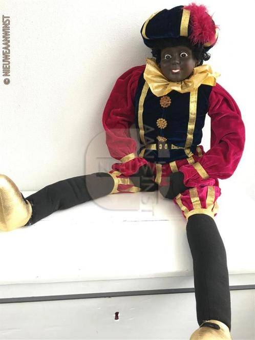 Authentieke V&D etalage zwarte Piet pop - 110cm bordeauxrood, Divers, Saint-Nicolas, Envoi