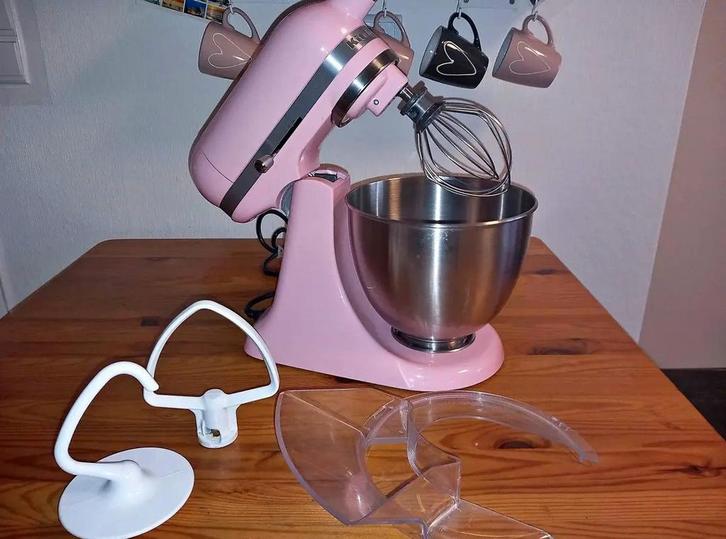 Robot pâtissier KitchenAid Mini rose, Elektronische apparatuur, Keukenmixers, Zo goed als nieuw, 3 tot 4 liter, 3 snelheden of meer
