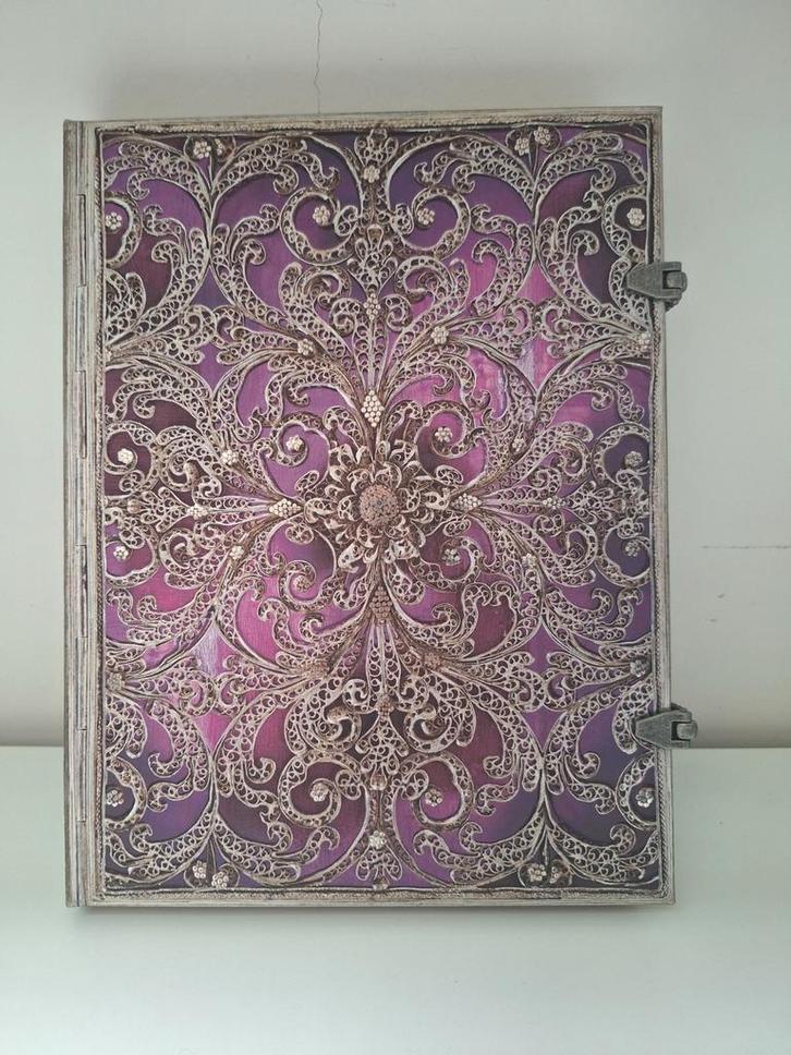 Notitieboekje Paperblanks Filigree Silver Edition Aubergine, Diversen, Notitieboeken, Nieuw, Ophalen of Verzenden