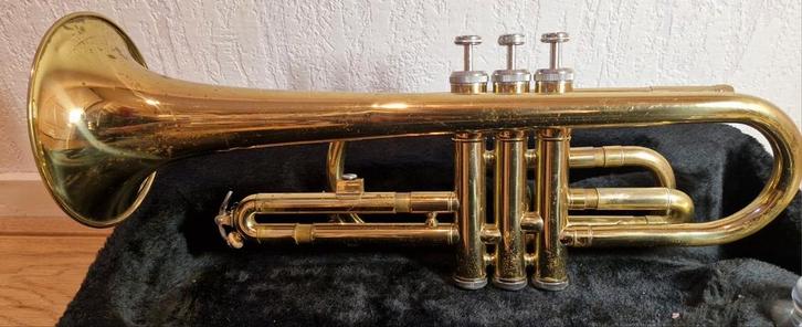 Cornet, Muziek en Instrumenten, Blaasinstrumenten | Trompetten, Gebruikt, Trompet in si bemol, Met koffer, Ophalen of Verzenden