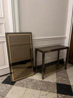 Goud chrome vintage spiegel en console, Antiek en Kunst, Antiek | Spiegels, Ophalen of Verzenden