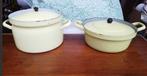 TWEE GIETIJZER KOOKPOTTEN, Ophalen of Verzenden, Gebruikt, Gietijzer, Kookpan of Snelkookpan