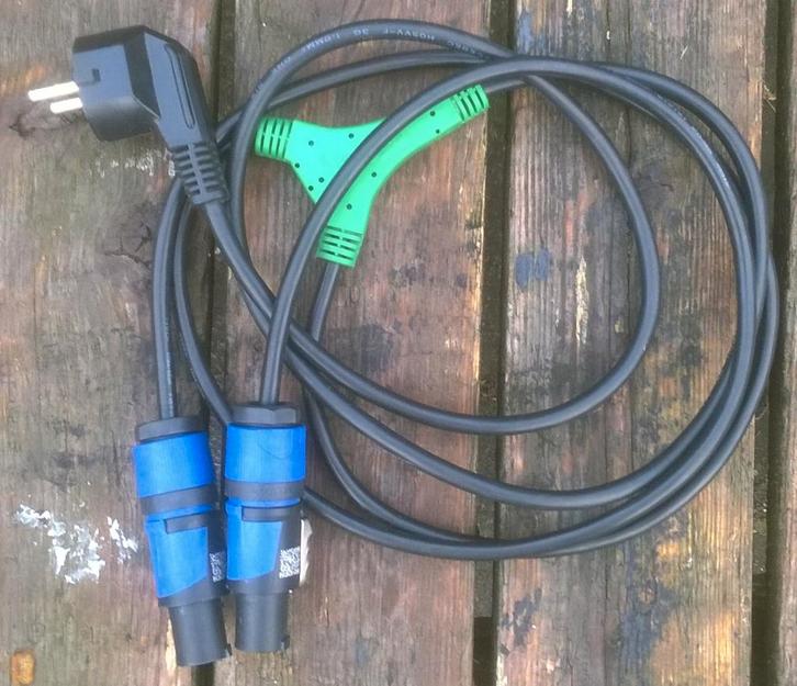 Spanningssnoer Powercon Schucko splitkabel, Muziek en Instrumenten, Kabels en Stekkers, Apparatuur, Ophalen of Verzenden