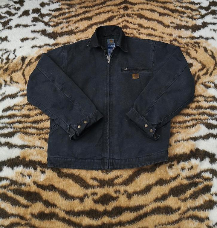 Vintage Carhartt Detroit Jacket - Zwart Canvas Werkjas M, Kleding | Heren, Jassen | Winter, Zo goed als nieuw, Maat 48/50 (M)