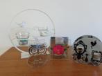 lot de 4 bougeoirs simples ou doubles en verre ou métal, Ophalen, Wit, Zo goed als nieuw, Metaal