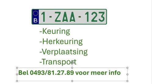 +32493812789 Z platen autokeuring-herkeuring - transport, Diensten en Vakmensen, Verhuur | Auto en Motor, Aanhangwagen, Limousine