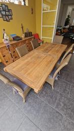 massieve houten eettafel, Gebruikt, Teakhout, 200 cm of meer, 50 tot 100 cm
